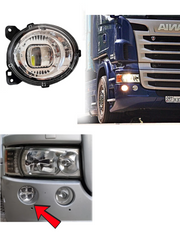 Десен външен долен LED халоген – допълнителни дълги светлини за SCANIA серия P, G, R, T 2004-2017 OEM: 1931614, 2127432, 2131055, 1446354