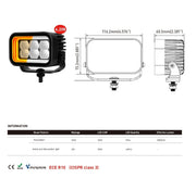 42W LED Халоген Бял, Разпръсната светлина с жълта и червена DRL светлина 12V-24V