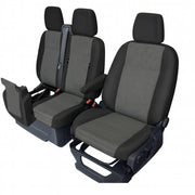 2+1 Комплект Тапицерия за Ford Transit Custom 2013-2023 с отвор на двойната седалка - черно