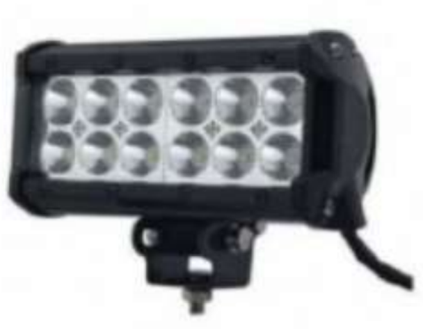 LED бар 36W, 12 диода x 3W, долно захващане