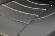 Комплект Универсална Тапицерия King Leather от еко кожа за предни и задни седалки – черни, перфорирани