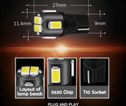Комплект 2 бр. LED крушки T10 W5W, 7000K бяла светлина, ниска консумация, 12V - блистер