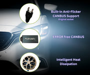 Комплект Smart LED крушки H7 – Два цвята, CSP Dual Color 3500K – 6500K, Bluetooth приложение, CANBUS, 70W, 12–24V