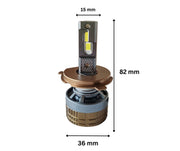 Комплект Smart LED крушки H4 – къси / дълги светлини, Два цвята, CSP Dual Color 3500K – 6500K, Bluetooth приложение, CANBUS, 70W, 12–24V