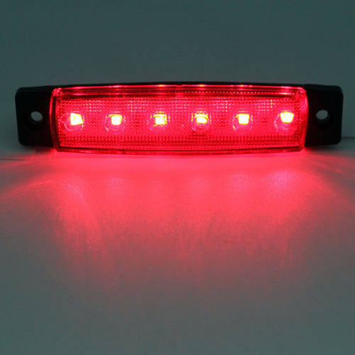 LED габарит червена светлина с 6 SMD диода – 12V/24V, 93 mm
