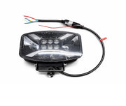 Универсален LED ЛЕД 140W диоден фар халоген лампа 12V - 24V с DRL/parking светлина бяло-жълто за АТВ джип камион трактор земеделски и селскостопански машини 247 x 141 x 83 mm