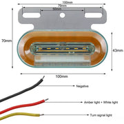 Лед LED Диоден Маркер Габарит Индикатор 12V 24V Бягаща Оранжева светлина - Бял За Камион Бус Ван Ремарке Каравана Платформа