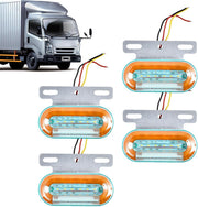 Лед LED Диоден Маркер Габарит Индикатор 12V 24V Бягаща Оранжева светлина - Бял За Камион Бус Ван Ремарке Каравана Платформа