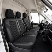Комплект луксозна тапицерия PANDA за FORD TRANSIT CUSTOM MK2 2023-, Еко кожа и текстил, Черно/Сиво