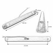 Оранжев LED габарит/контурна светлина – 6 Диода 24V 240 mm