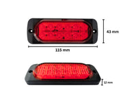 Червена LED Сигнална / Аварийна Блиц светлина - 12 диода 12V-24V