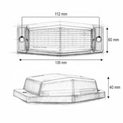 Стационарна LED Габаритна лампа с 2 светлини - Жълто/Бяло 24 диода 24V
