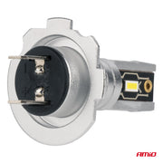 LED Крушки H7 / H18 AMiO H-Mini Series, 42W, 6500K Бяла Светлина, CANBUS, E9 R10, 12V / 24V, Комплект 2 Броя