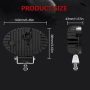 Универсален LED халоген с бяла светлина и оранжев DRL - 10 диода, 2000 lm, 12V-24V, IP67, 5 режима на работа, стробоскопичен режим и динамичен мигач