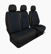 Комплект 2+1 Тапицерия за MERCEDES SPRINTER W906 2006-2018 – Текстил, Черна със син шев, 8 части