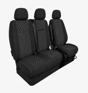 Комплект 2+1 Тапицерия за MERCEDES SPRINTER W906 2006-2018 – Текстил, Черна с бял шев, 8 части
