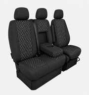 Комплект 2+1 Тапицерия за MERCEDES SPRINTER W906 2006-2018 – Текстил, Черна с бял шев, 8 части
