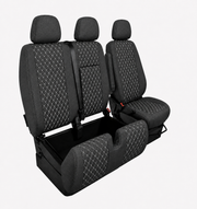 Комплект 2+1 Тапицерия за MERCEDES SPRINTER W906 2006-2018 – Текстил, Черна с бял шев, 8 части
