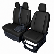 Комплект 2+1 Тапицерия за FORD TRANSIT CUSTOM 2009+ – Еко кожа, Черна, 8 части