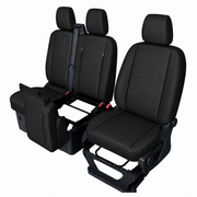 Комплект 2+1 Тапицерия за FORD TRANSIT CUSTOM 2009+ – Еко кожа, Черна, 8 части