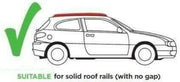 Aлуминиеви греди за багажник с ключалки за Ford EcoSport, Edge, Escape, Everest, Explorer, Focus, Galaxy, Kuga, Mondeo с плътни надлъжни релси (Flush Rails) 120 см, до 90 кг, Сребристи