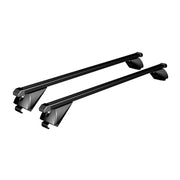 Стоманени греди за багажник с ключалки за Volkswagen Atlas Cross Sport, Bora, ID, Passat, T-Roc, Tayron, Tera, Teramont X, Tiguan X и Touareg с плътни надлъжни релси (Flush Rails), 120 см, до 90 кг, Черни