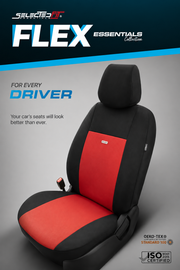 Комплект Тапицерия SelectedFit Flex Design by OTOM текстил – Черно-Червена, за Предни и Задни Седалки
