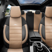 Комплект Тапицерия SelectedFit Pro Design by OTOM текстил с кожа – Черно-Бежова, за Предни и Задни Седалки
