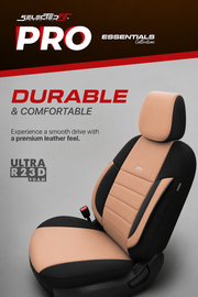 Комплект Тапицерия SelectedFit Pro Design by OTOM текстил с кожа – Черно-Бежова, за Предни и Задни Седалки