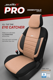 Комплект Тапицерия SelectedFit Pro Design by OTOM текстил с кожа – Черно-Бежова, за Предни и Задни Седалки
