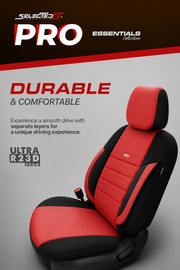 Комплект Тапицерия SelectedFit Pro Design by OTOM текстил с кожа – Черно-Червена, за Предни и Задни Седалки