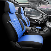 Комплект Тапицерия SelectedFit Pro Design by OTOM текстил с кожа – Черно-Синя, за Предни и Задни Седалки