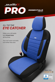Комплект Тапицерия SelectedFit Pro Design by OTOM текстил с кожа – Черно-Синя, за Предни и Задни Седалки