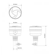 LED оранжева аварийна лампа с опушен корпус, 36 LED, 19W, 12–24V, 7 режима, E-Mark E9, ECE R65/R10, IP67, монтаж на стойка