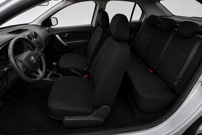 Текстилна тапицерия за Dacia Logan I 2004–2012 и Dacia Logan II 2012+, черна, 9 части