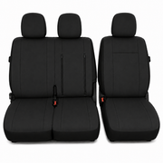 2+1 Тапицерия от еко кожа за предни седалки за Peugeot Expert, черна, 7 части