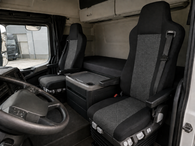 Текстилна тапицерия за седалки за Mercedes-Benz Actros, Axor, Atego 2000–2015 г., черно-сива, 2 части