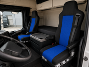 Текстилна тапицерия Flexzon за седалки за Mercedes-Benz Actros, Axor, Atego 2000–2015 г., черно-синя, 2 части