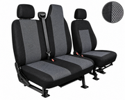 2+1 Текстилна тапицерия за предни седалки за Renault Master 2009–2016 г., черно-сива, 6 части