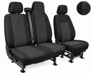 2+1 Текстилна тапицерия за предни седалки за Renault Master 2009–2016 г., черна, 6 части