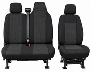 2+1 Текстилна тапицерия за предни седалки за Renault Master 2009–2016 г., черна, 6 части