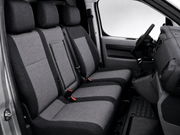 2+1 Текстилна тапицерия за предни седалки за Peugeot Expert 2016+, черно-сива, 7 части