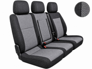 2+1 Текстилна тапицерия за предни седалки за Peugeot Expert 2016+, черно-сива, 7 части