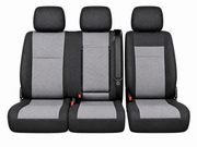 2+1 Текстилна тапицерия за предни седалки за Peugeot Expert 2016+, черно-сива, 7 части