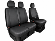 2+1 Тапицерия от еко кожа за предни седалки за Iveco Daily 2015+, черна, 7 части