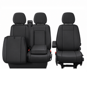 2+1 Тапицерия от еко кожа за предни седалки за Iveco Daily 2015+, черна, 7 части