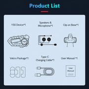 Комплект 2 бр. Интеркоми за каска Bluetooth 6.0, сдвояване помежду им, CVC + DSP шумопотискане, LED дисплей, IPX6, батерия 1000 mAh