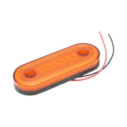 Овален LED габарит 12-24V, оранжев, 24 LED с неон ефект, 115 x 44 мм
