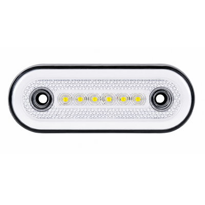 Овален LED габарит 12-24V, бял, 24 LED с неон ефект, 115 x 44 мм