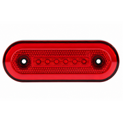 Овален LED габарит 12-24V, червен, 24 LED с неон ефект, 115 x 44 мм